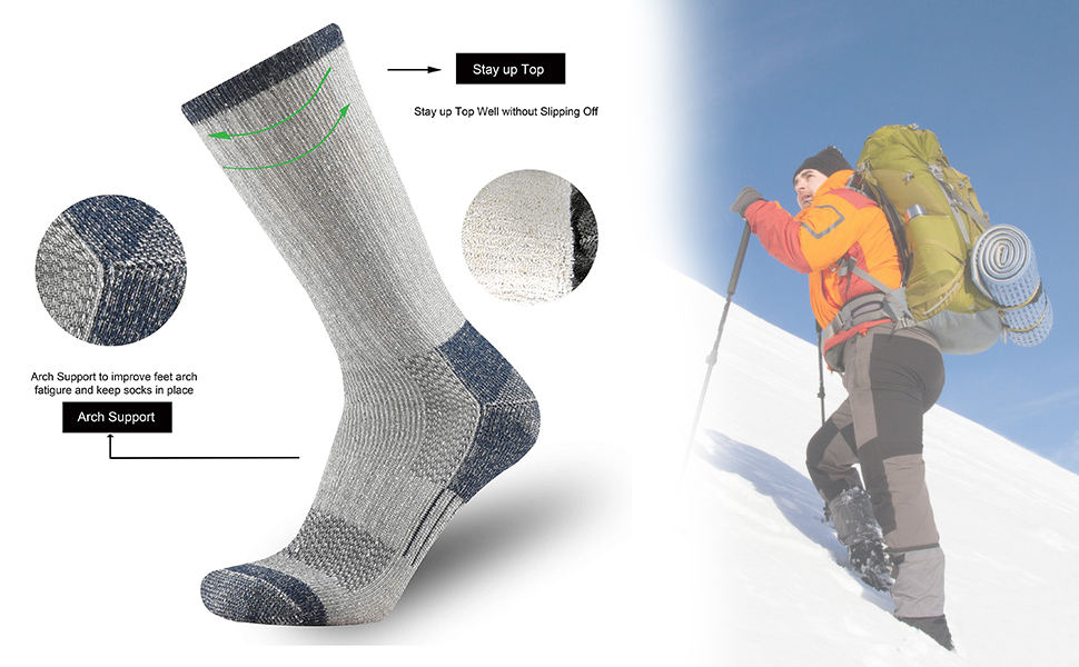 GKX Men's Moisture wicking socks, extra heavy socks, cushion socks, sport socks, work socks