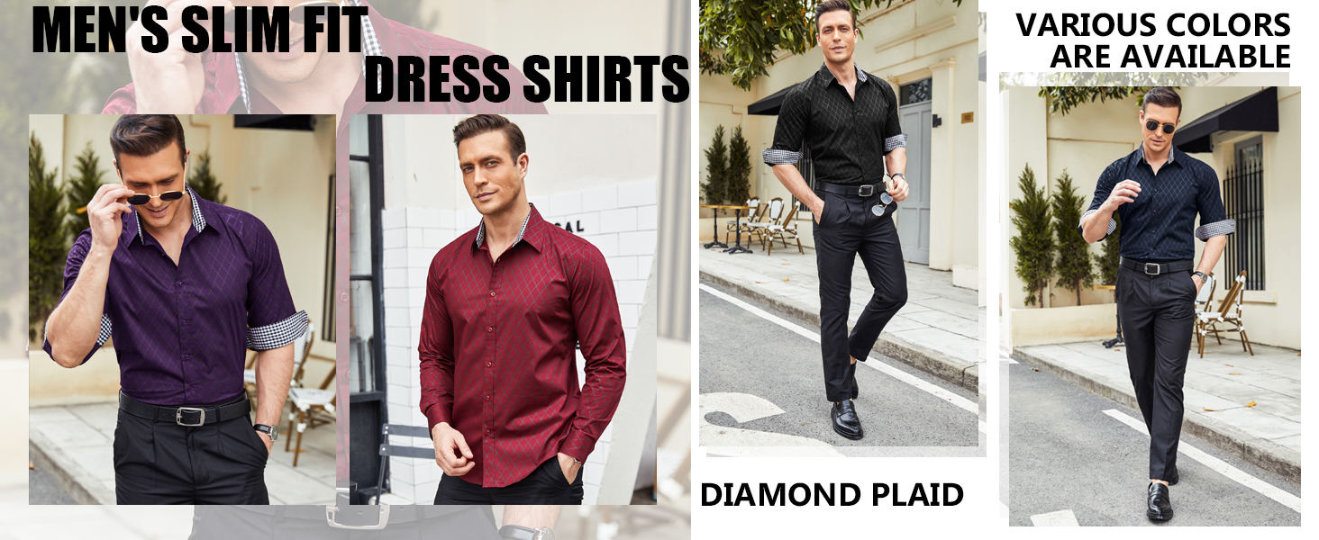 slim fit dress shirts for men