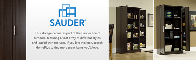 Sauder Home Plus Storage Cabinet in a Dakota Oak finish