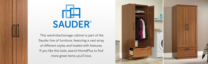 Sauder HomePlus Wardrobe/Storage Cabinet in a Sienna Oak finish