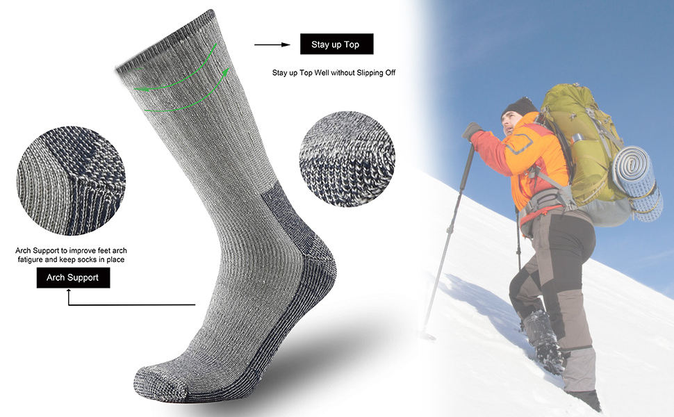 GKX Men's Moisture wicking socks, extra heavy socks, cushion socks, sport socks, work socks