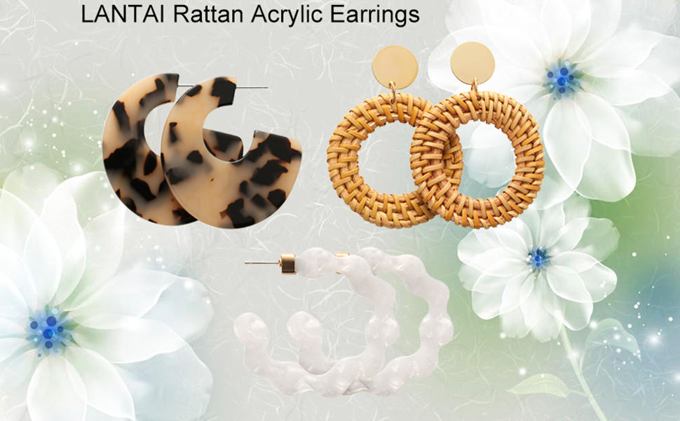 acrylic earrings rattan earring