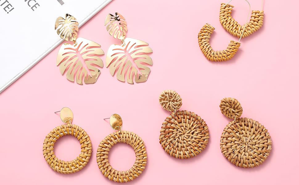 Statement Rattan Earrings 