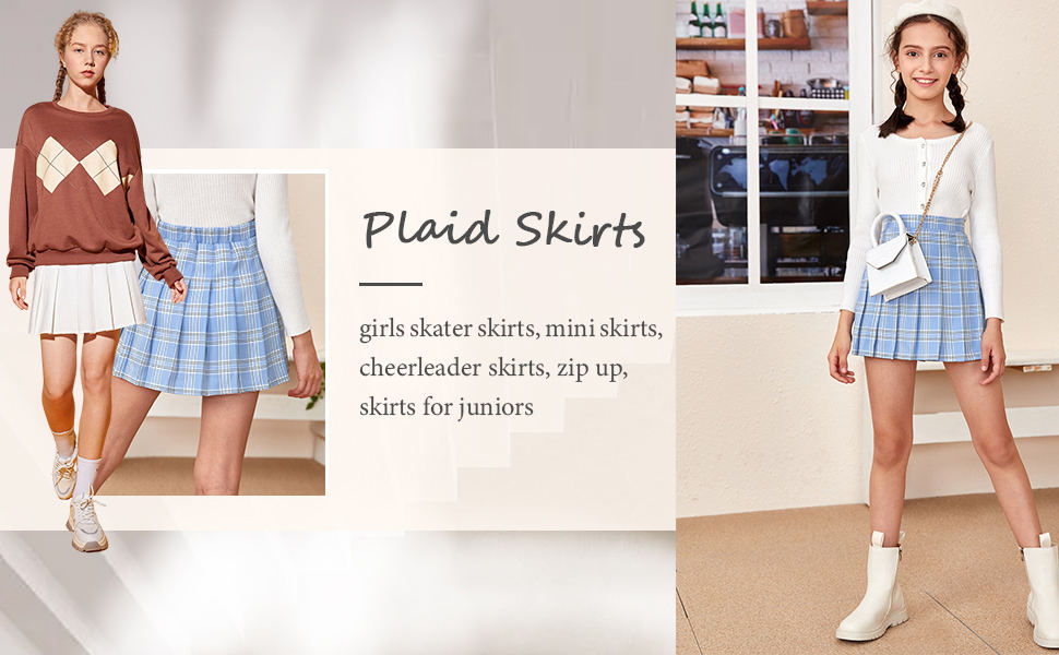 girls plaid skirts