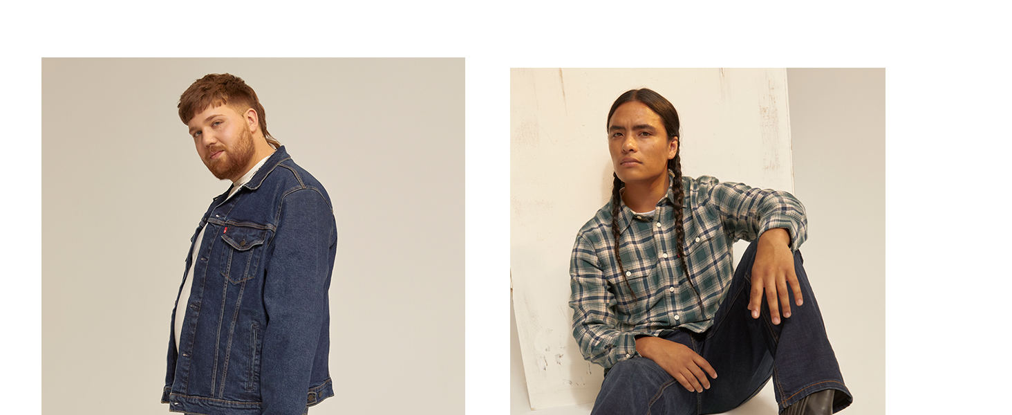 Photo montage of male models showing Levi's jeans