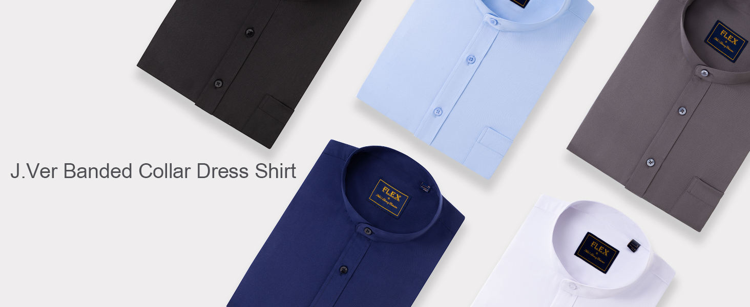 J.Ver Banded Collar Dress Shirt